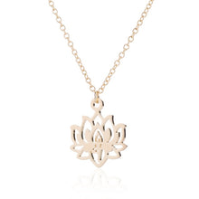 Load image into Gallery viewer, Yoga Lotus Pendant Necklaces Women Stainless Steel Choker Fashion Jewerly 2019 Choker Necklace Long Chain Necklaces