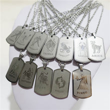 Load image into Gallery viewer, Zodiac 12 Horoscope Pendant Stainless Steel Constellations Necklace Jewerly For Men Women