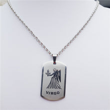 Load image into Gallery viewer, Zodiac 12 Horoscope Pendant Stainless Steel Constellations Necklace Jewerly For Men Women